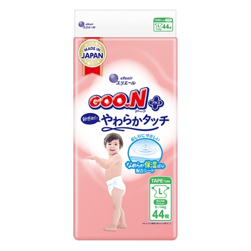 GOO.N PLUS 柔觸肌系列 黏貼型 L 44片