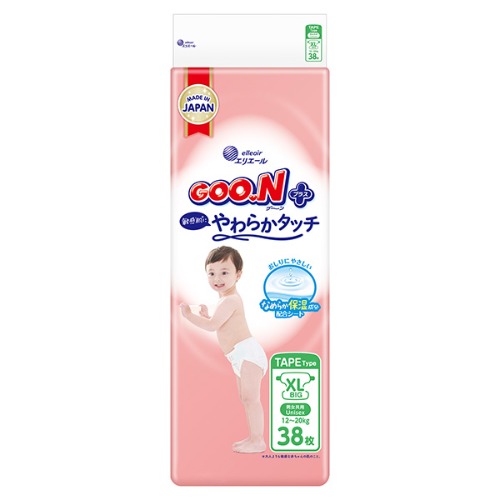 GOO.N PLUS 柔觸肌系列 黏貼型 XL 38片