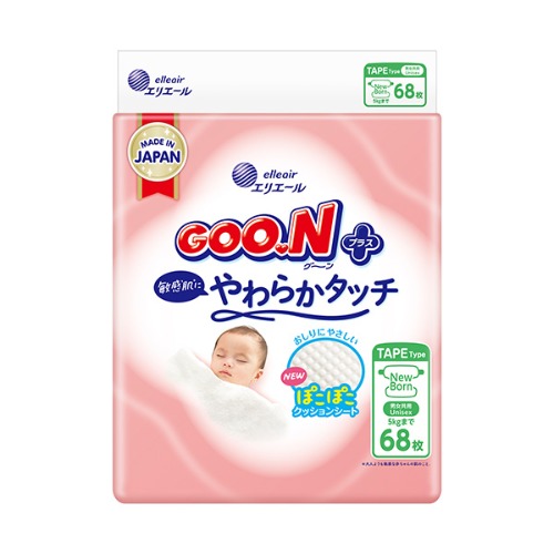 GOO.N PLUS 柔觸肌系列 黏貼型 NB
