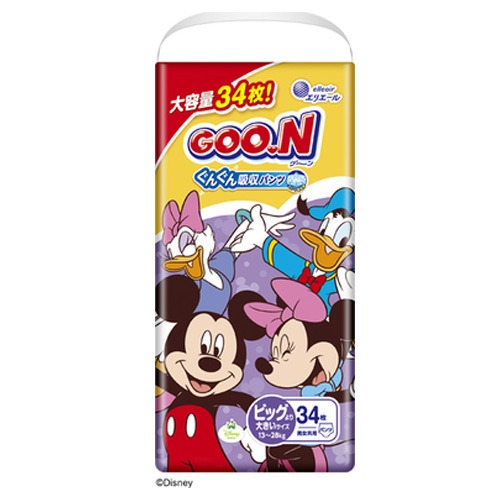 GOO.N 舒適安心褲 迪士尼系列 XXL 34片