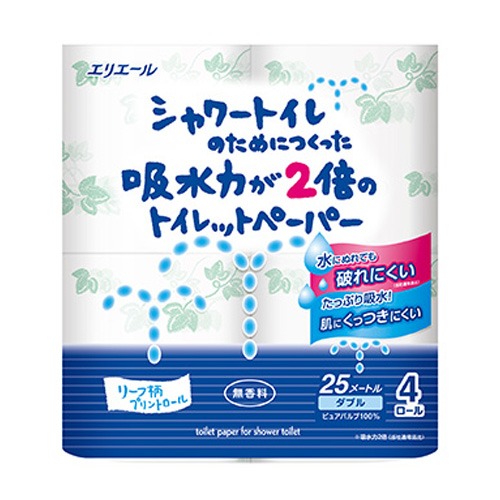 elleair溫水洗淨便座專用衛生紙4捲入(捲筒衛生紙 無味)