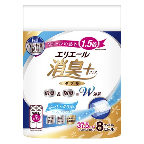 elleair抑臭+天然淨味捲筒衛生紙潔淨8捲(舒香型)