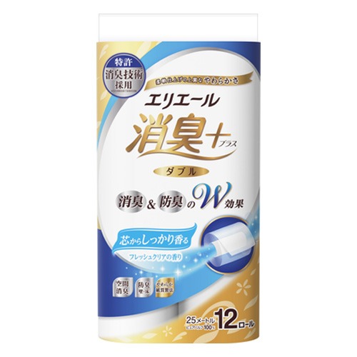 elleair抑臭+天然淨味捲筒衛生紙潔淨12捲(舒香型)